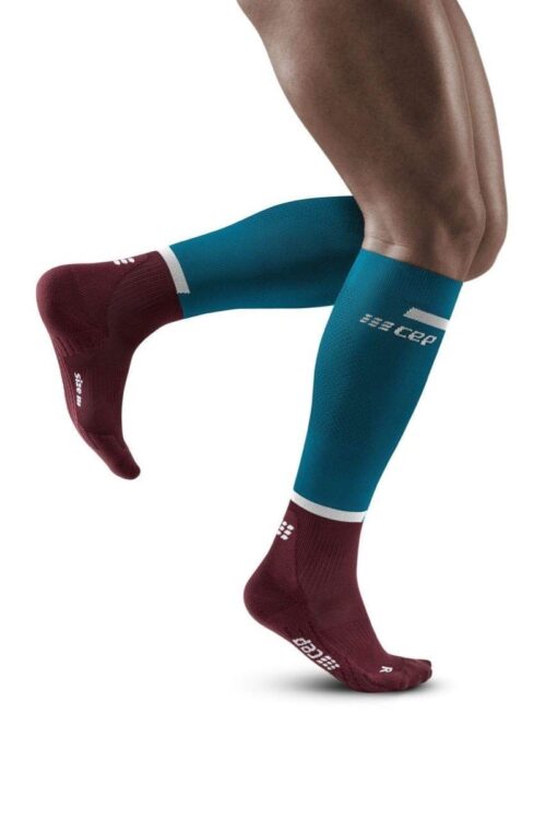 CEP The Run Socks Tall V4 Petrol/Dark Red
