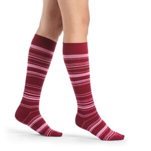 Sigvaris Microfiber Shades Steunkousen Dames Gestreept Roze