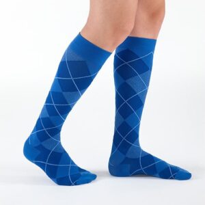 Sigvaris Microfiber Shades Steunkousen Heren Argyle Blauw