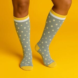 Ledge grijs geel met bloemen